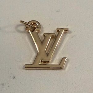 Gold LV Logo Charm Pendant - Designer-Inspired Women’s Necklace Accent